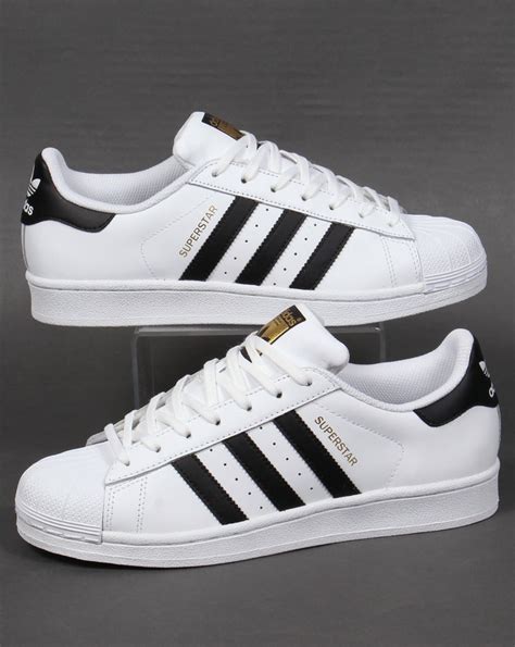 adidas original superstar black and white trainers